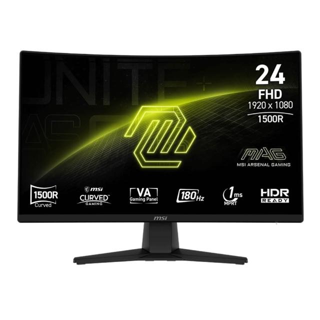 5入組★【MSI 微星】MAG 242C 24型 VA FHD 180Hz 曲面電競螢幕(Adaptive-Sync/1500R)