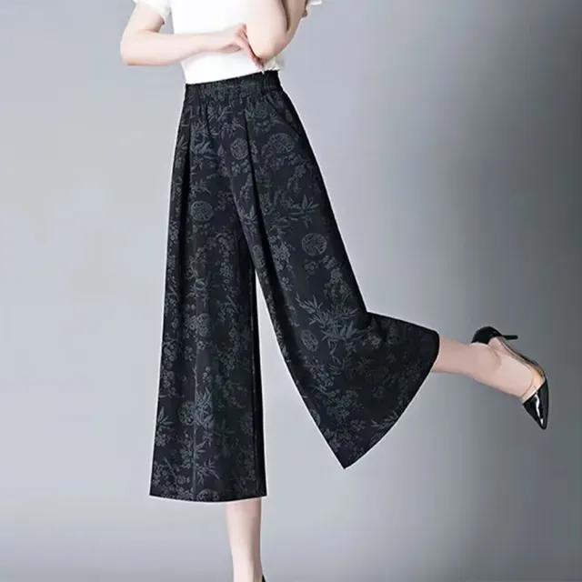 【K.W.】迎新春韓國進口頂極搭配人氣造型休閒微喇叭褲(棉麻 中長裙 小香風 涼感褲 牛仔褲 輕薄 涼感裙)