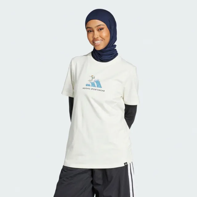 【adidas 愛迪達】短袖上衣 女 亞規 W C DDL SURF T 米 JX5330(其他規格)