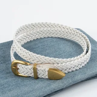 【LEEHER】交換禮物 編織皮帶/女生腰帶/大衣腰帶/女用皮帶/精品皮帶/細皮帶/金屬腰帶/復古皮帶/腰繩