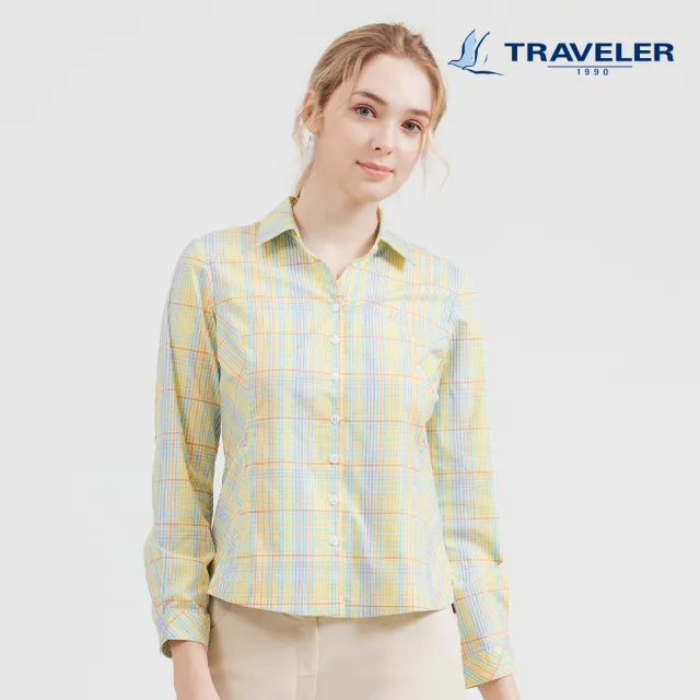 【TRAVELER 旅行者】女款Coolmax彈性吸排抗UV可捲收長袖襯衫｜251TR709(吸排/抗UV)