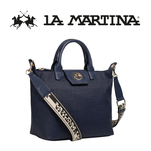 【LA MARTINA】雙11 義大利原裝進口 限量2折 頂級手提包肩背包 1868P 全新專櫃展示品(深藍色)