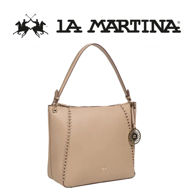 【LA MARTINA】雙11 義大利原裝進口 限量2折 頂級皮革托特包肩背包 1816P 全新專櫃展示品(奶白 
