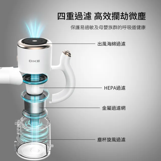 【DIKE】HCF130 淨速吸無線手持吸塵器-特仕版(綠光LED顯塵技術)