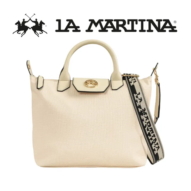 【LA MARTINA】雙11 義大利原裝進口 限量2折 頂級手提包肩背包 1868P 全新專櫃展示品(米白色)