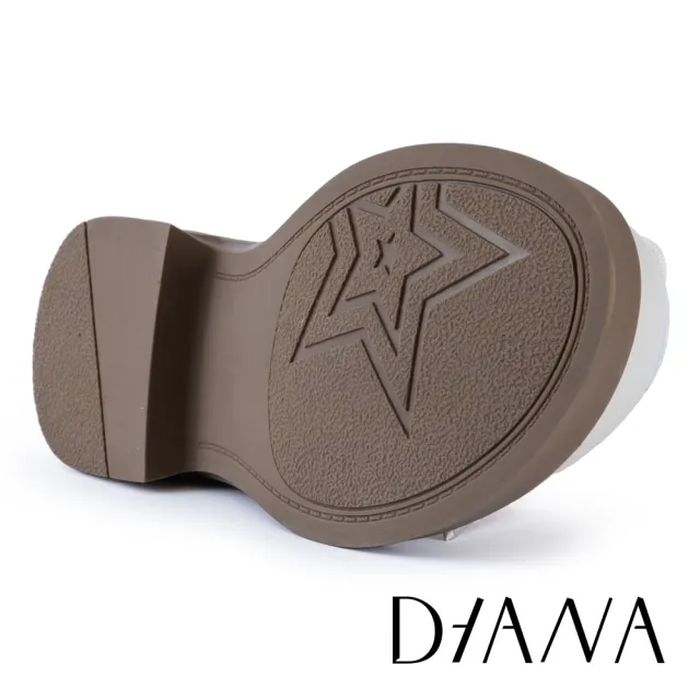 【DIANA】復古學院綁帶柔軟羊皮德比鞋(米色)