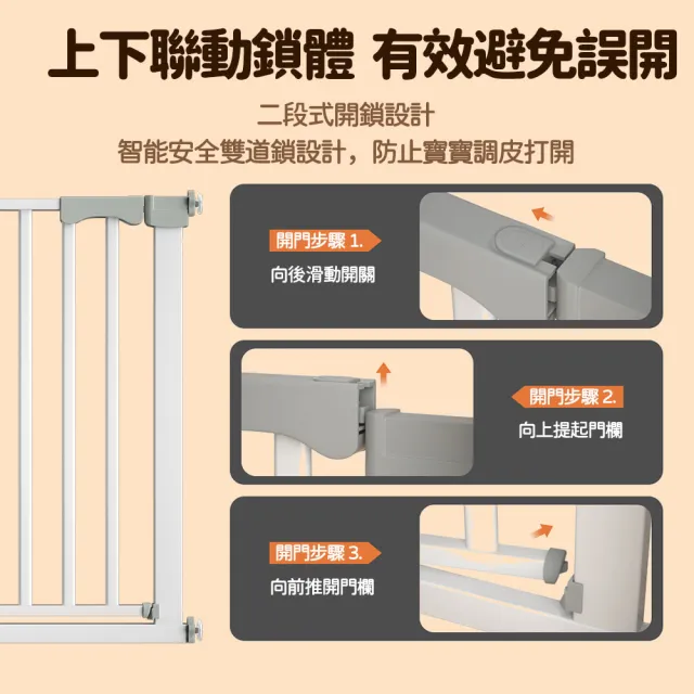 【小不記】高76公分 安裝寬度（83-90）(安全防護門欄/安全圍欄/寵物柵欄門欄/柵欄門/自帶延長件組合裝)