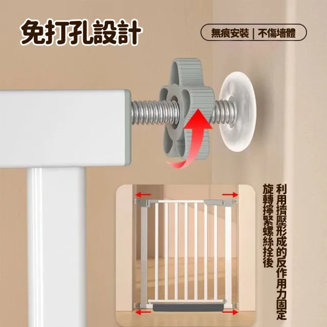 【小不記】加高105公分 安裝寬度（83-90）(安全防護門欄/安全圍欄/寵物柵欄門欄/柵欄門/自帶延長件組)