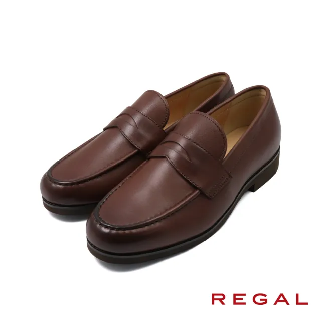 【REGAL】日本品牌質感素雅商務便士樂福鞋 棕色(V290-BR)