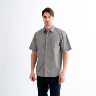 【Arnold Palmer 雨傘】男裝-小細格短袖襯衫(灰色)