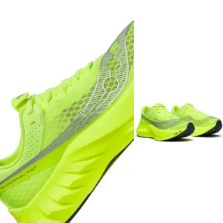 【SAUCONY 索康尼】ENDORPHIN PRO 4 女款 碳纖維板 路跑鞋(S10939-223 螢光綠 競速 厚底 馬拉松)