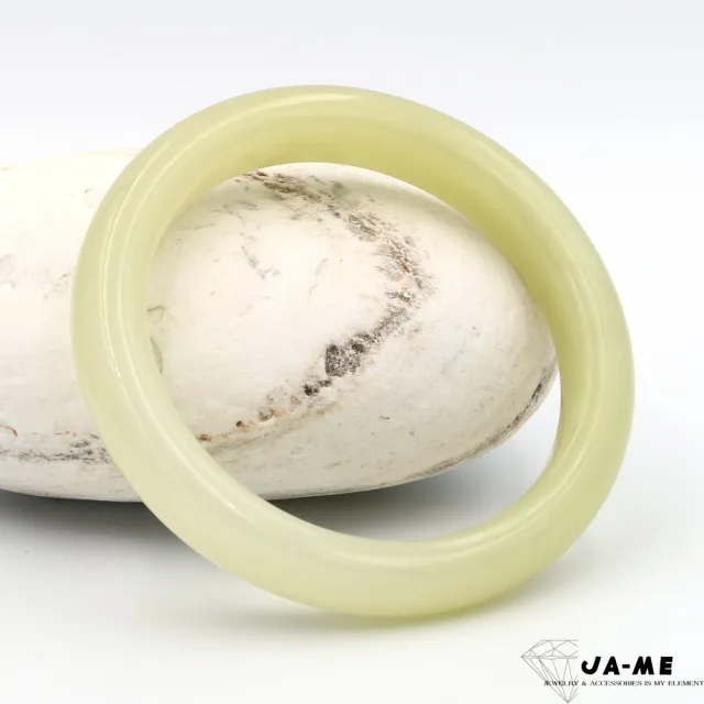 【JA-ME】天然和田玉新疆若羌黃口漸變色玉鐲 #17.5-18(年終慶/聖誕節/交換禮物/現貨/僅此一件)