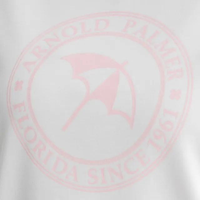 【Arnold Palmer 雨傘】女裝-經典傘幸運草親膚純棉圓領T-shirt(白色)