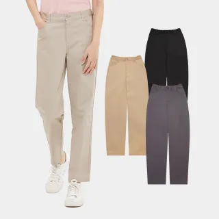 【Hang Ten】女裝-TAPERED FIT斜紋布鬆緊腰頭錐形長褲(多色選)