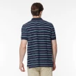 【NAUTICA】官方旗艦 男裝 撞色條紋休閒短袖POLO衫(黑色)
