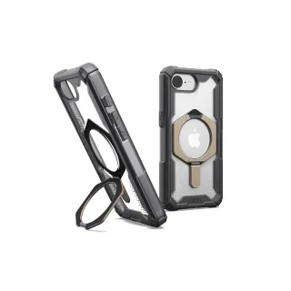 【UAG】iPhone 16e 磁吸耐衝擊支架經典保護殼-透灰（鈦灰圈）(支援MagSafe無線充電)