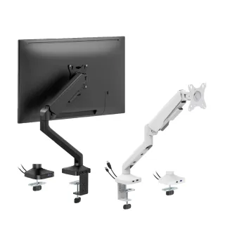 【Happytech】T79-C01U 中階款40吋 12KG 電腦螢幕支架 曲面螢幕 夾鎖桌 USB3.0+ TypeC(氣壓螢幕支架)