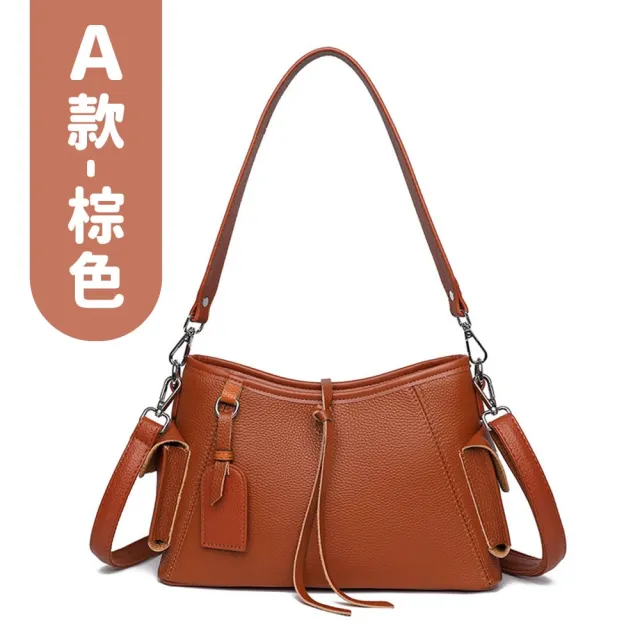 【MoonDy】真皮包包 奶茶色包包 斜背包 大容量斜背包 通勤包 黑色包包 牛皮包包 女生禮物