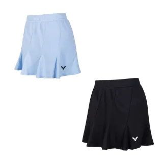 【VICTOR 勝利體育】針織運動短裙 褲裙(K-2503 C/M 黑/風鈴草藍)