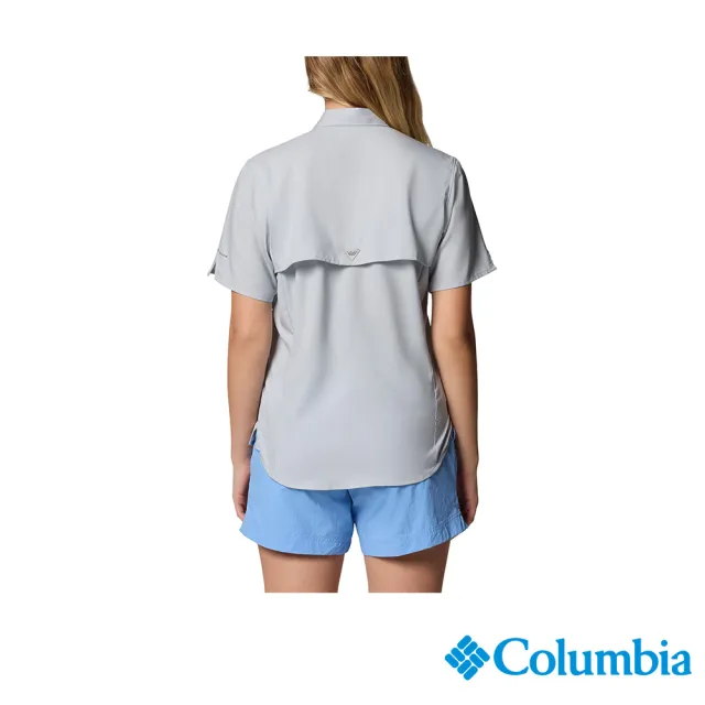 【Columbia 哥倫比亞】女款-女防曬UPF40快排短袖襯衫-灰色(UFL72770GY/JS)