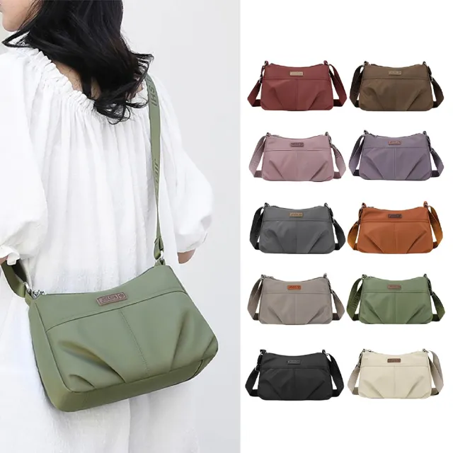 【MoonDy】斜背水餃包 斜背包 水餃包 hobo包 尼龍包 黑色斜背包 月亮包 單肩包女 白色包包