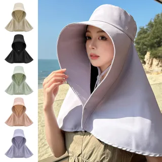 【Sumfun】UPF50+全方位護頸遮陽帽 冰絲披肩一體防曬帽 透氣可捲收防曬機能帽 沙灘帽 登山帽 太陽帽