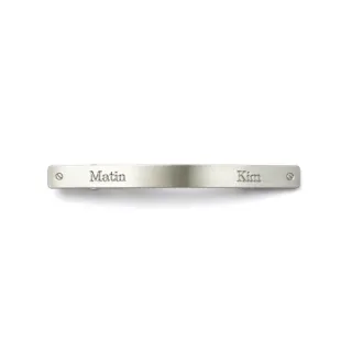 【MATIN KIM】官方旗艦 LOGO雕刻髮夾 彈簧夾(深銀色)