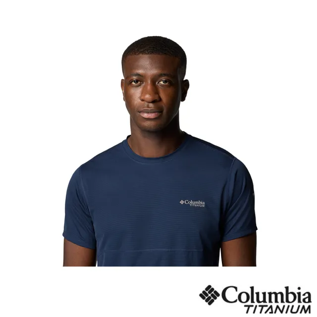 【Columbia 哥倫比亞】男款- 防曬UPF40酷涼快排短上衣-深藍(UAO15190NY/JS)