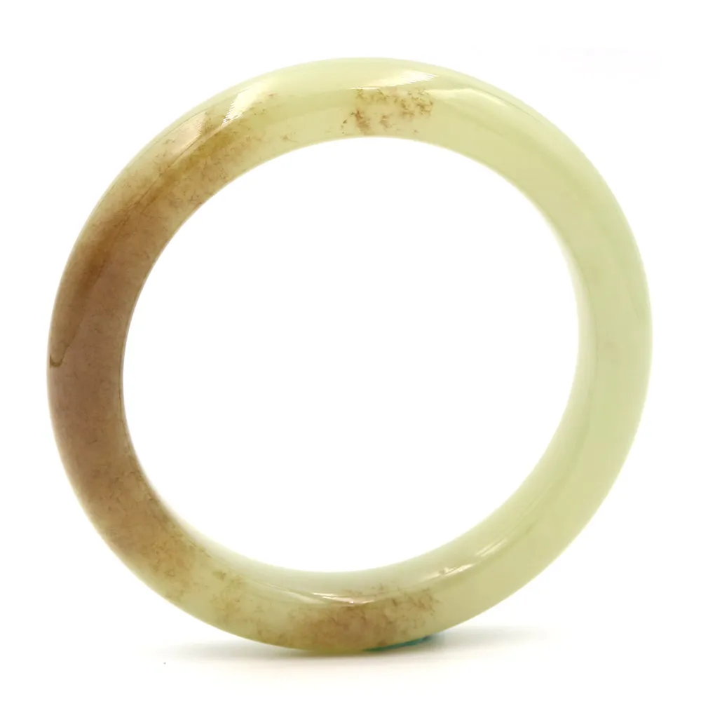 新疆 和田玉 JA-ME】天然和田玉新疆若羌黃口帶糖色玉鐲#19-19.5(年終慶/聖誕節/交換