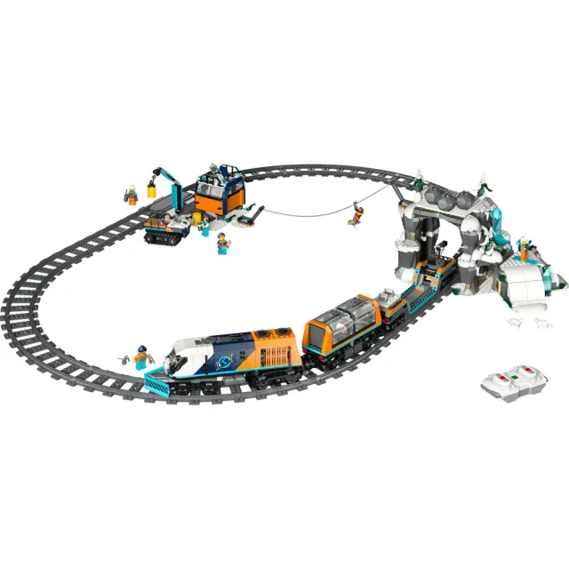 【LEGO 樂高】城市系列 60470 探險家的北極特快車(男孩禮物 火車玩具 積木 兒童玩具)