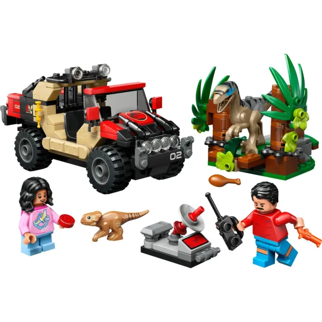 【LEGO 樂高】侏羅紀世界系列 76972 逃離迅猛龍越野大冒險(侏羅紀世界 恐龍 兒童玩具 積木)