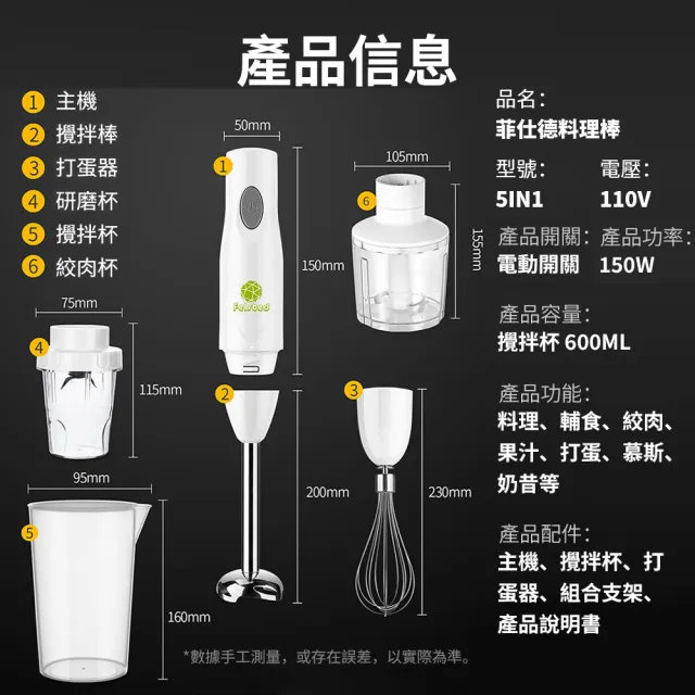 電動多功能手持式料理棒(攪拌機 奶昔破壁烘焙攪拌器 寶寶輔食機 打蛋器 料理機 均質機 絞肉機)
