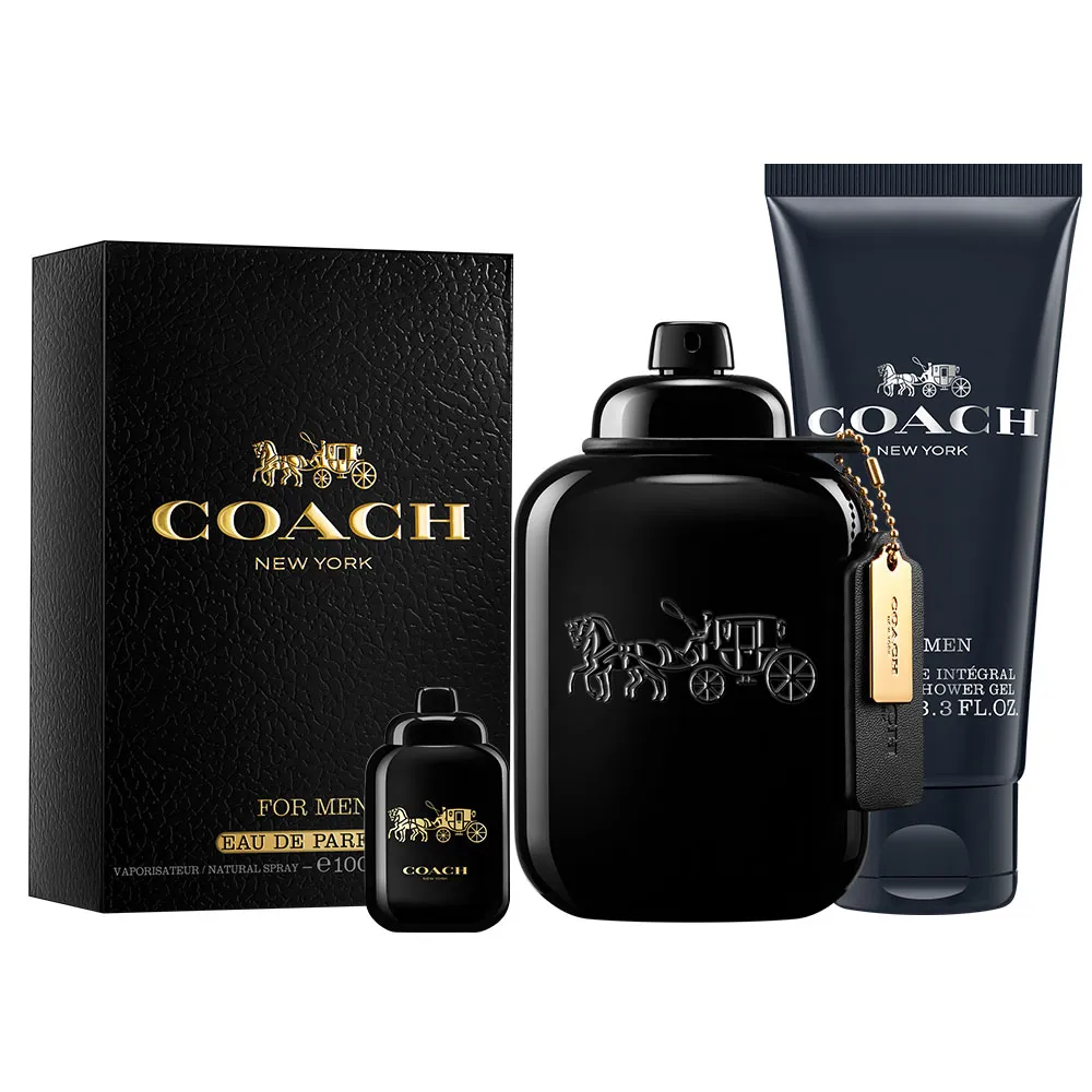 【COACH】時尚曜黑男性淡香精100ml(贈隨機沐浴精100ml+小香乙瓶.專櫃公司貨)