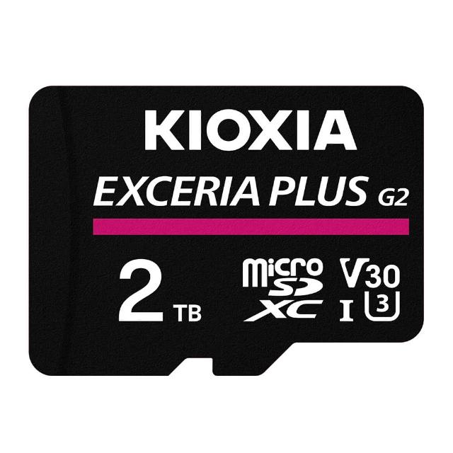 【KIOXIA  鎧俠】EXCERIA PLUS G2 MicroSDXC UHS-I U3/V30 2TB 記憶卡(日本製造/附轉卡)