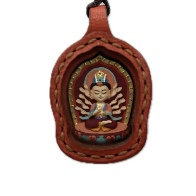 【藏古祥館】千手觀音香灰唐卡B0136(千手觀音 唐卡 生肖屬鼠 平安 吉祥)