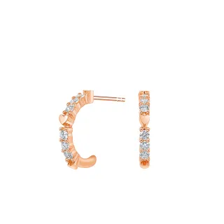 【Just Diamond】鎮金店 18K玫瑰金 Eternity 永恆心漾 鑽石耳環