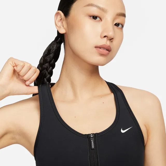 【NIKE 耐吉】AS W NK DF SWOOSH PDED FZ BRA 女 運動內衣 中度支撐 瑜珈 訓練 黑(FN2732010)