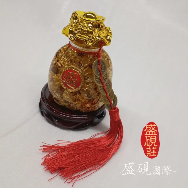 【盛硯莊佛教文物】招財進大金福袋金箔黃金水(金生水起富貴吉祥)