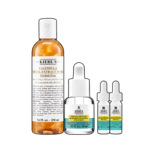 【契爾氏】官方直營 擊退痘痘不再臉花花組(Kiehl’s /痘痘精華露15ml+金盞花化妝水250ml)