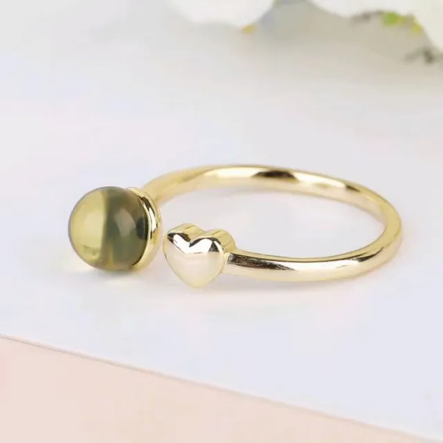 【勝弘珠寶】多明尼加藍珀愛心戒指-6mm