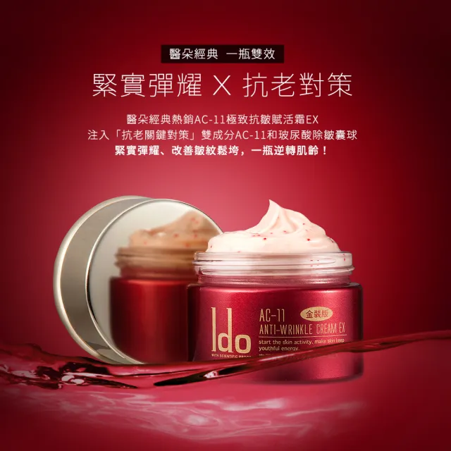 【Ido 船井醫朵】AC-11極緻抗皺賦活霜EX50g(緊緻面霜/乙醯基六胜肽/小分子玻尿酸)