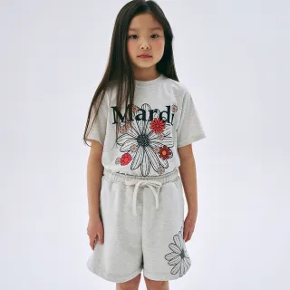 【MARDI MERCREDI】童裝 印花短TEE 燕麥色 經典小雛菊 繽紛黑花 純棉 KIDS TSHIRT FLOWERMARDI BLOSSOM