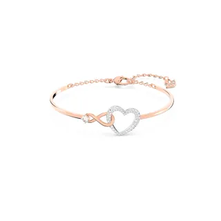 【SWAROVSKI 施華洛世奇】Infinity 手鐲 無限符號和心形 白色 多種金屬潤飾