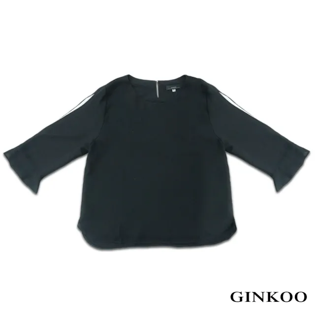 【GINKOO 俊克】袖配色釦飾上衣