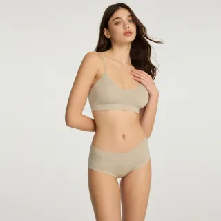 【Anden Hud】XXL 冰絲涼感抗菌．V蕾絲中腰三角內褲(雪融灰)