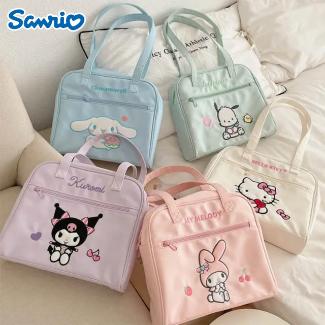 【SANRIO 三麗鷗】三麗鷗大容量單肩包保齡球包(酷洛米/大耳狗/美樂蒂/凱蒂貓/怕恰狗)