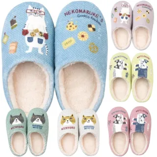 【Kusuguru Japan】日本眼鏡貓 拖鞋 蓬軟觸感保暖靜音室內拖鞋 -6款可選