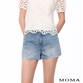 【MOMA】經典刷破牛仔短褲(淺藍色)