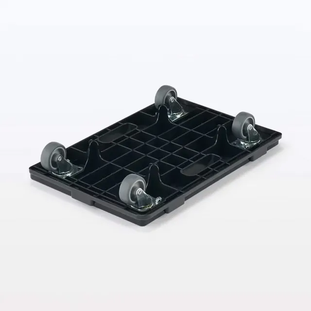 【MUJI 無印良品】縱橫皆可連接聚丙烯平台車/黑 約寬27.5x深41x高7.5 cm