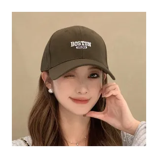 【HanVo】現貨 大頭圍顯臉小美式棒球帽(加寬加深 立體刺繡復古女帽 鴨舌帽 帽子  C01-8195)